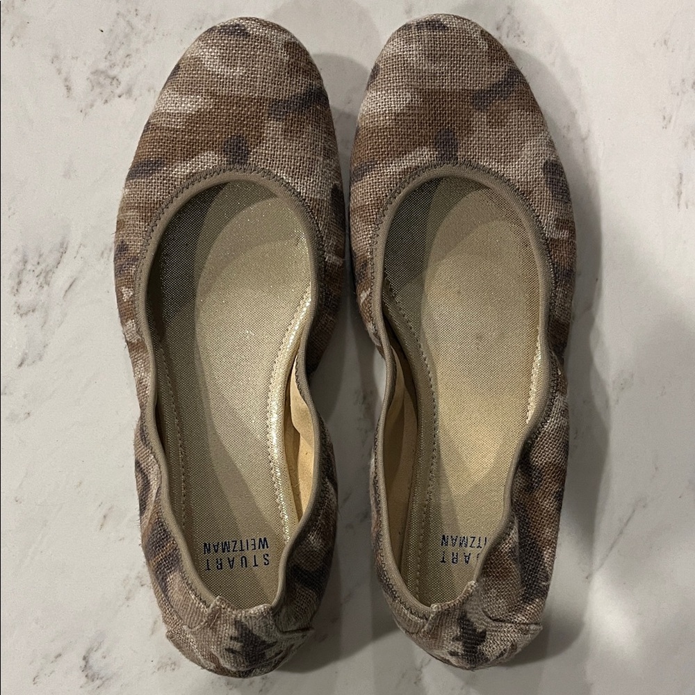 Stuart Weitzman Brown Camouflage Flats